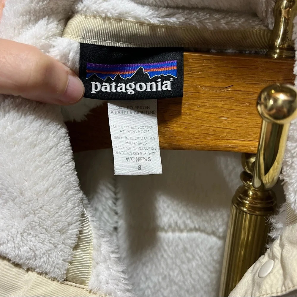 PATAGONIA ~ Women’s White Cream Retool Snap Pullover Polartec Fleece Sweater - Picture 5 of 12